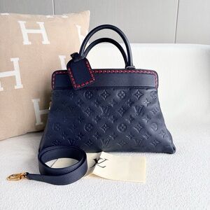 Louis Vuitton Vosges Dark Blue Satchel with Red Accents